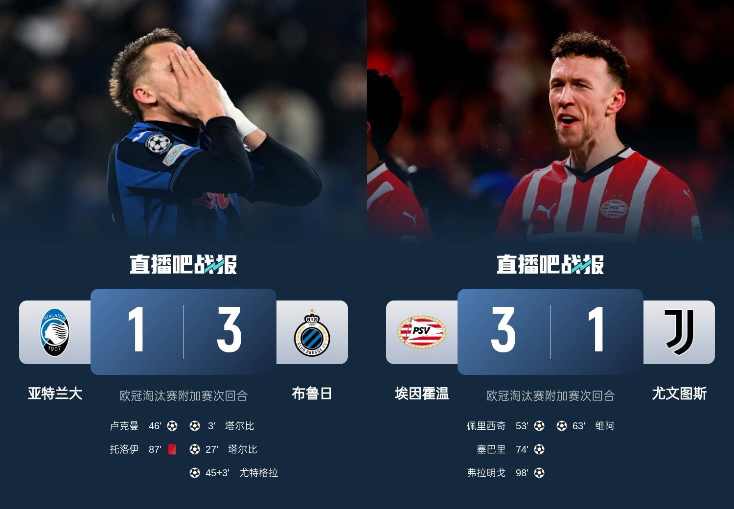 真是意甲拉垮？PSV淘汰尤文后3連敗，布魯日爆冷真藍黑后1勝難求
